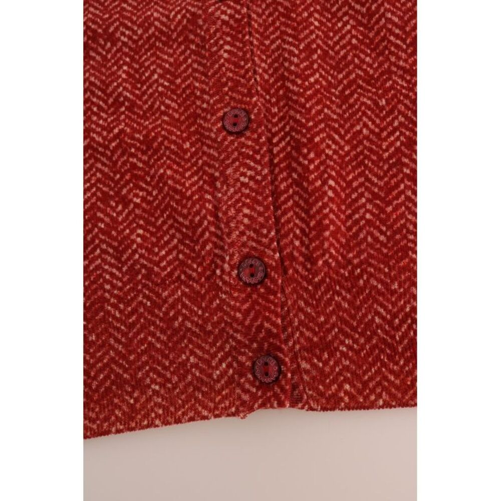 Dolce & Gabbana Red Wool Cardigan Women's Sweater - Picture 6 of 6